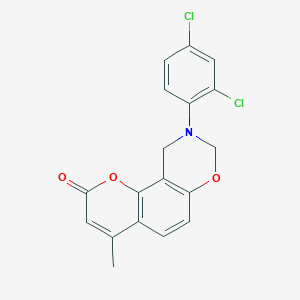 9-(2,4-dichlorophenyl)-4-methyl-9,10-dihydro-2H,8H-chromeno[8,7-e][1,3]oxazin-2-one