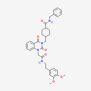 N-benzyl-4-((1-(2-((3,4-dimethoxyphenethyl)amino)-2-oxoethyl)-2,4-dioxo-1,2-dihydroquinazolin-3(4H)-yl)methyl)cyclohexanecarboxamide