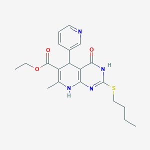 Ethyl 2-(butylsulfanyl)-7-methyl-4-oxo-5-(pyridin-3-yl)-3,4,5,8-tetrahydropyrido[2,3-d]pyrimidine-6-carboxylate