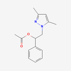 2-(3,5-dimethyl-1H-pyrazol-1-yl)-1-phenylethyl acetate