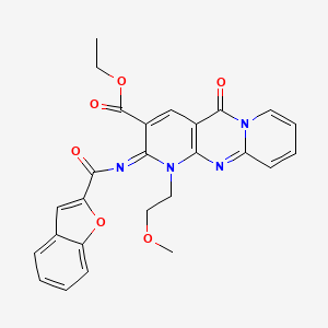 ethyl 6-(1-benzofuran-2-carbonylimino)-7-(2-methoxyethyl)-2-oxo-1,7,9-triazatricyclo[8.4.0.03,8]tetradeca-3(8),4,9,11,13-pentaene-5-carboxylate