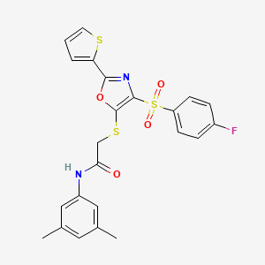 N-(3,5-dimethylphenyl)-2-((4-((4-fluorophenyl)sulfonyl)-2-(thiophen-2-yl)oxazol-5-yl)thio)acetamide