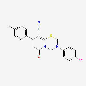 3-(4-fluorophenyl)-8-(4-methylphenyl)-6-oxo-3,4,7,8-tetrahydro-2H,6H-pyrido[2,1-b][1,3,5]thiadiazine-9-carbonitrile