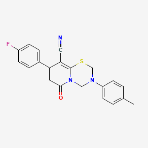 8-(4-fluorophenyl)-3-(4-methylphenyl)-6-oxo-3,4,7,8-tetrahydro-2H,6H-pyrido[2,1-b][1,3,5]thiadiazine-9-carbonitrile