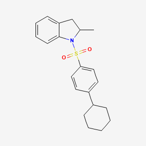 molecular formula C21H25NO2S B11445832 1-[(4-Cyclohexylphenyl)sulfonyl]-2-methylindoline 