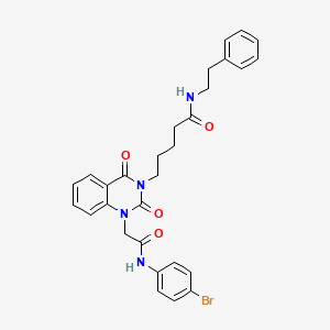 5-(1-(2-((4-bromophenyl)amino)-2-oxoethyl)-2,4-dioxo-1,2-dihydroquinazolin-3(4H)-yl)-N-phenethylpentanamide