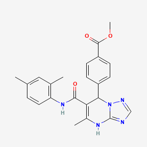 molecular formula C23H23N5O3 B11445837 Methyl 4-{6-[(2,4-dimethylphenyl)carbamoyl]-5-methyl-4,7-dihydro[1,2,4]triazolo[1,5-a]pyrimidin-7-yl}benzoate 