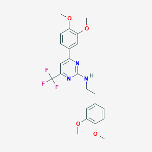 4-(3,4-dimethoxyphenyl)-N-[2-(3,4-dimethoxyphenyl)ethyl]-6-(trifluoromethyl)pyrimidin-2-amine