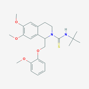 N-(tert-butyl)-6,7-dimethoxy-1-((2-methoxyphenoxy)methyl)-3,4-dihydroisoquinoline-2(1H)-carbothioamide