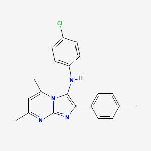 molecular formula C21H19ClN4 B11445874 N-(4-chlorophenyl)-5,7-dimethyl-2-(4-methylphenyl)imidazo[1,2-a]pyrimidin-3-amine 