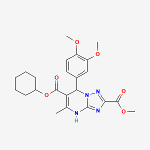 molecular formula C23H28N4O6 B11445875 6-Cyclohexyl 2-methyl 7-(3,4-dimethoxyphenyl)-5-methyl-4,7-dihydro[1,2,4]triazolo[1,5-a]pyrimidine-2,6-dicarboxylate 