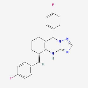 (5E)-5-(4-fluorobenzylidene)-9-(4-fluorophenyl)-4,5,6,7,8,9-hexahydro[1,2,4]triazolo[5,1-b]quinazoline