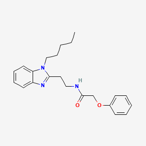 molecular formula C22H27N3O2 B11445878 N-[2-(1-pentyl-1H-benzimidazol-2-yl)ethyl]-2-phenoxyacetamide 