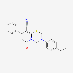 molecular formula C22H21N3OS B11445894 3-(4-ethylphenyl)-6-oxo-8-phenyl-3,4,7,8-tetrahydro-2H,6H-pyrido[2,1-b][1,3,5]thiadiazine-9-carbonitrile 