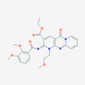 ethyl 6-(2,3-dimethoxybenzoyl)imino-7-(2-methoxyethyl)-2-oxo-1,7,9-triazatricyclo[8.4.0.03,8]tetradeca-3(8),4,9,11,13-pentaene-5-carboxylate