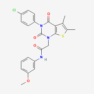 2-(3-(4-chlorophenyl)-5,6-dimethyl-2,4-dioxo-3,4-dihydrothieno[2,3-d]pyrimidin-1(2H)-yl)-N-(3-methoxyphenyl)acetamide