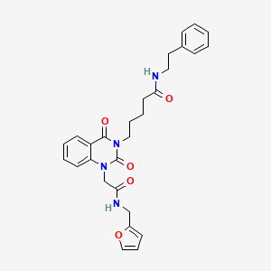 5-[1-{2-[(furan-2-ylmethyl)amino]-2-oxoethyl}-2,4-dioxo-1,4-dihydroquinazolin-3(2H)-yl]-N-(2-phenylethyl)pentanamide