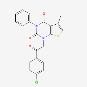 1-[2-(4-chlorophenyl)-2-oxoethyl]-5,6-dimethyl-3-phenyl-1H,2H,3H,4H-thieno[2,3-d]pyrimidine-2,4-dione