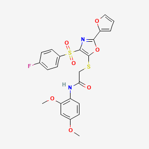 N-(2,4-dimethoxyphenyl)-2-((4-((4-fluorophenyl)sulfonyl)-2-(furan-2-yl)oxazol-5-yl)thio)acetamide