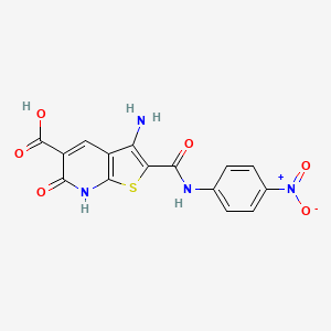 3-Amino-2-[(4-nitrophenyl)carbamoyl]-6-oxo-6,7-dihydrothieno[2,3-b]pyridine-5-carboxylic acid