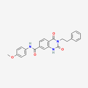 molecular formula C24H21N3O4 B11446022 N-(4-methoxyphenyl)-2,4-dioxo-3-phenethyl-1,2,3,4-tetrahydroquinazoline-7-carboxamide 