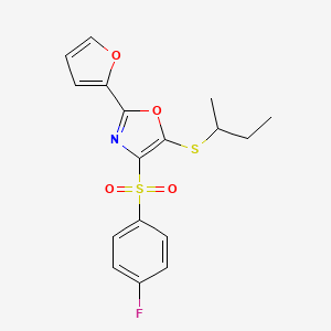 5-(Butan-2-ylsulfanyl)-4-[(4-fluorophenyl)sulfonyl]-2-(furan-2-yl)-1,3-oxazole