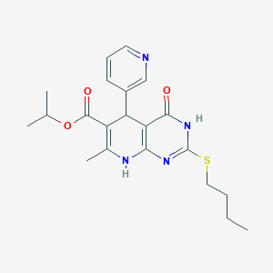 Propan-2-yl 2-(butylsulfanyl)-7-methyl-4-oxo-5-(pyridin-3-yl)-3,4,5,8-tetrahydropyrido[2,3-d]pyrimidine-6-carboxylate