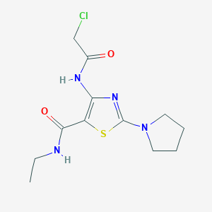 molecular formula C12H17ClN4O2S B11446050 4-[(chloroacetyl)amino]-N-ethyl-2-(pyrrolidin-1-yl)-1,3-thiazole-5-carboxamide 