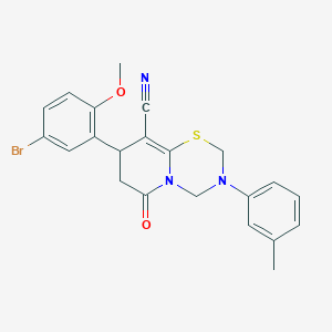 8-(5-bromo-2-methoxyphenyl)-3-(3-methylphenyl)-6-oxo-3,4,7,8-tetrahydro-2H,6H-pyrido[2,1-b][1,3,5]thiadiazine-9-carbonitrile