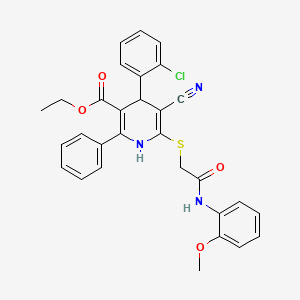 Ethyl 4-(2-chlorophenyl)-5-cyano-6-({2-[(2-methoxyphenyl)amino]-2-oxoethyl}sulfanyl)-2-phenyl-1,4-dihydropyridine-3-carboxylate