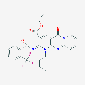 ethyl 7-butyl-2-oxo-6-[2-(trifluoromethyl)benzoyl]imino-1,7,9-triazatricyclo[8.4.0.03,8]tetradeca-3(8),4,9,11,13-pentaene-5-carboxylate