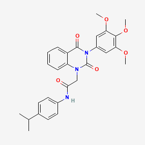 molecular formula C28H29N3O6 B11446117 2-(2,4-dioxo-3-(3,4,5-trimethoxyphenyl)-3,4-dihydroquinazolin-1(2H)-yl)-N-(4-isopropylphenyl)acetamide 