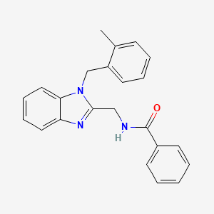 molecular formula C23H21N3O B11446120 N-{[1-(2-methylbenzyl)-1H-benzimidazol-2-yl]methyl}benzamide 