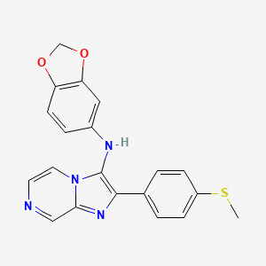 N-(1,3-benzodioxol-5-yl)-2-(4-methylsulfanylphenyl)imidazo[1,2-a]pyrazin-3-amine