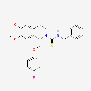 molecular formula C26H27FN2O3S B11446159 N-benzyl-1-((4-fluorophenoxy)methyl)-6,7-dimethoxy-3,4-dihydroisoquinoline-2(1H)-carbothioamide 