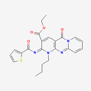 ethyl 7-butyl-2-oxo-6-(thiophene-2-carbonylimino)-1,7,9-triazatricyclo[8.4.0.03,8]tetradeca-3(8),4,9,11,13-pentaene-5-carboxylate