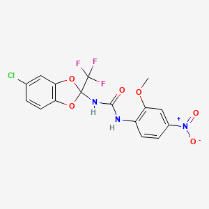 1-[5-Chloro-2-(trifluoromethyl)-1,3-benzodioxol-2-yl]-3-(2-methoxy-4-nitrophenyl)urea