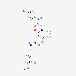 molecular formula C27H28N4O7S B11446187 N-(3,4-dimethoxyphenethyl)-2-(1-(2-((4-methoxyphenyl)amino)-2-oxoethyl)-2,4-dioxo-1,2-dihydrothieno[3,2-d]pyrimidin-3(4H)-yl)acetamide 