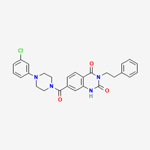 7-(4-(3-chlorophenyl)piperazine-1-carbonyl)-3-phenethylquinazoline-2,4(1H,3H)-dione