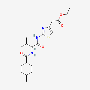 ethyl [2-({N-[(4-methylcyclohexyl)carbonyl]valyl}amino)-1,3-thiazol-4-yl]acetate