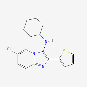 molecular formula C17H18ClN3S B11446268 6-chloro-N-cyclohexyl-2-(thiophen-2-yl)imidazo[1,2-a]pyridin-3-amine 