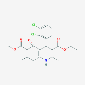 3-Ethyl 6-methyl 4-(2,3-dichlorophenyl)-2,7-dimethyl-5-oxo-1,4,5,6,7,8-hexahydroquinoline-3,6-dicarboxylate