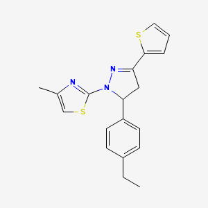 2-[5-(4-ethylphenyl)-3-(thiophen-2-yl)-4,5-dihydro-1H-pyrazol-1-yl]-4-methyl-1,3-thiazole