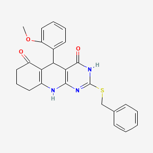 2-(benzylsulfanyl)-5-(2-methoxyphenyl)-5,8,9,10-tetrahydropyrimido[4,5-b]quinoline-4,6(3H,7H)-dione