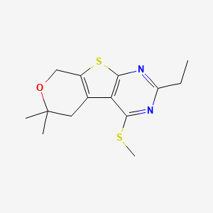 5-ethyl-12,12-dimethyl-3-methylsulfanyl-11-oxa-8-thia-4,6-diazatricyclo[7.4.0.02,7]trideca-1(9),2(7),3,5-tetraene