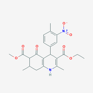 3-Ethyl 6-methyl 2,7-dimethyl-4-(4-methyl-3-nitrophenyl)-5-oxo-1,4,5,6,7,8-hexahydroquinoline-3,6-dicarboxylate