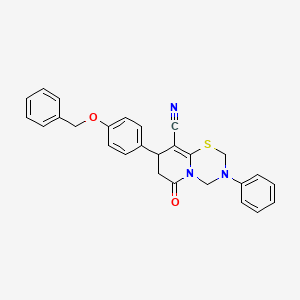 8-[4-(benzyloxy)phenyl]-6-oxo-3-phenyl-3,4,7,8-tetrahydro-2H,6H-pyrido[2,1-b][1,3,5]thiadiazine-9-carbonitrile