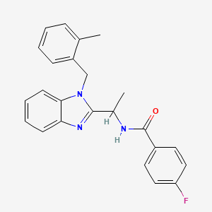 4-fluoro-N-{1-[1-(2-methylbenzyl)-1H-benzimidazol-2-yl]ethyl}benzamide