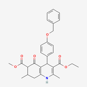 3-Ethyl 6-methyl 4-[4-(benzyloxy)phenyl]-2,7-dimethyl-5-oxo-1,4,5,6,7,8-hexahydroquinoline-3,6-dicarboxylate