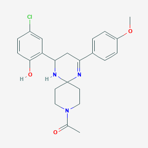 1-[4-(5-Chloro-2-hydroxyphenyl)-2-(4-methoxyphenyl)-1,5,9-triazaspiro[5.5]undec-1-en-9-yl]ethanone